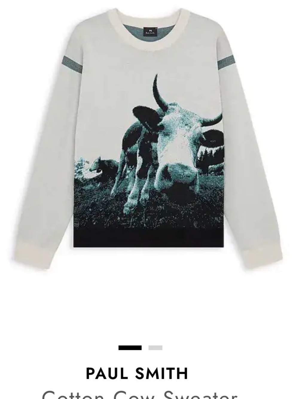 PS Paul Smith Cream Knit Sweater with Teal Interior Detail